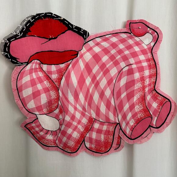 Vintage Pink Elephant Plush Unfinished Project Complete HTF - Picture 5 of 7